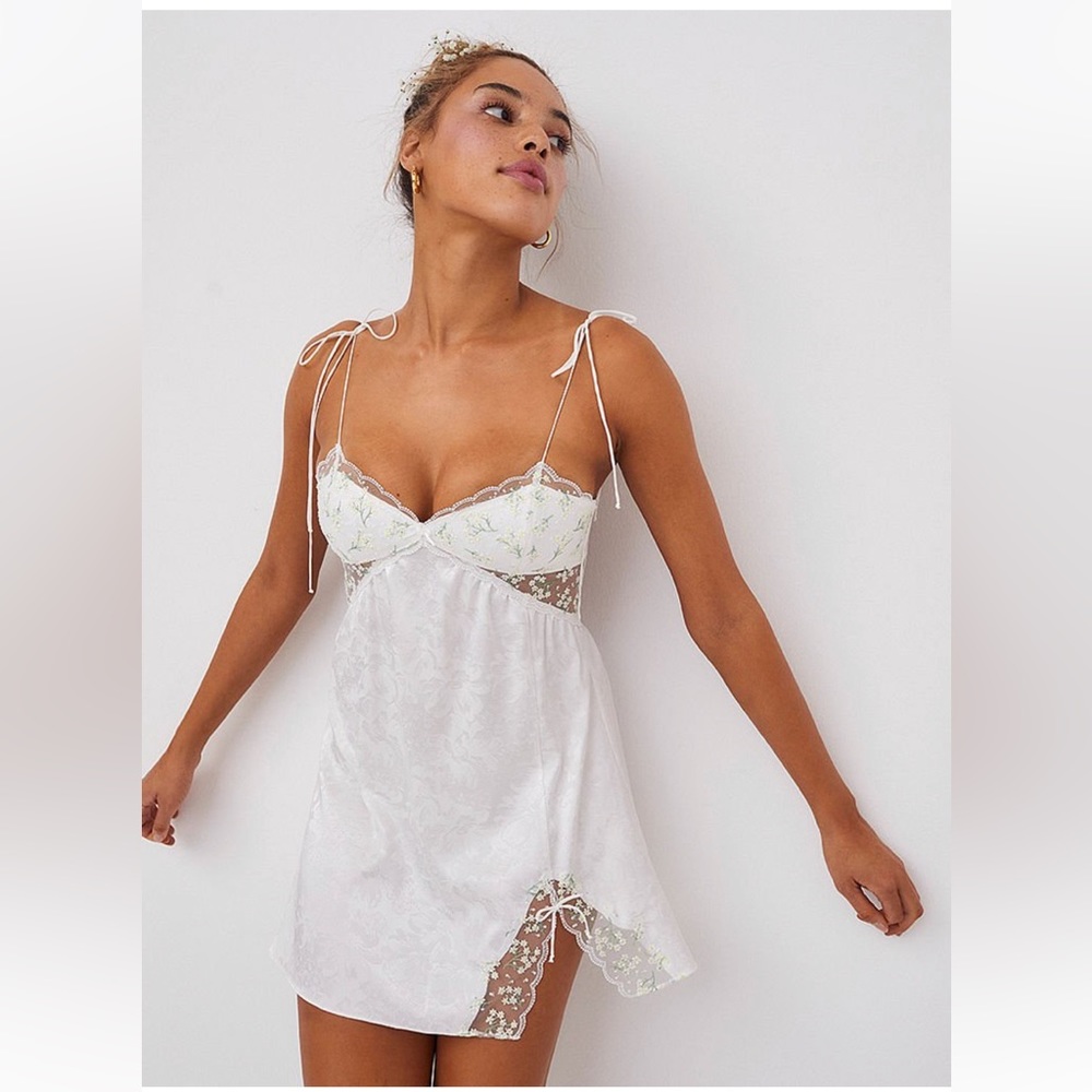 For Love And Lemons White Mini Slip Dress